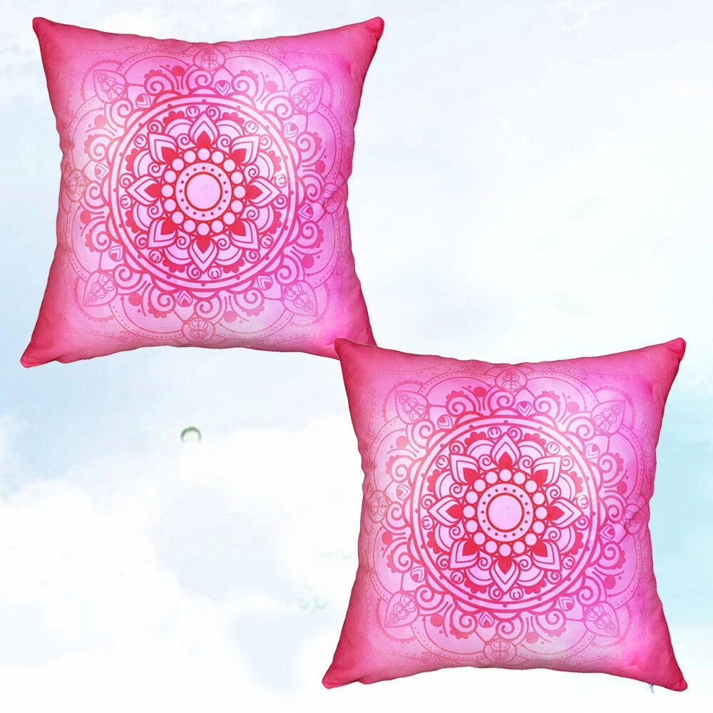 2 Pcs Yoga Pattern Pillowcase Home Decorative Cushion Cover Mandala Diwali