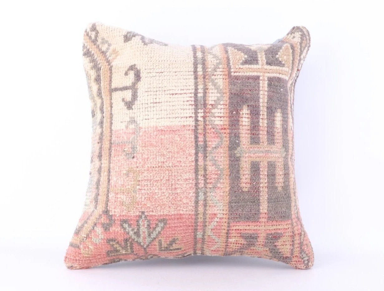18x18" Vintage Indian Cushion Cover Throw Indian Jute Handmade Kilim Pillow