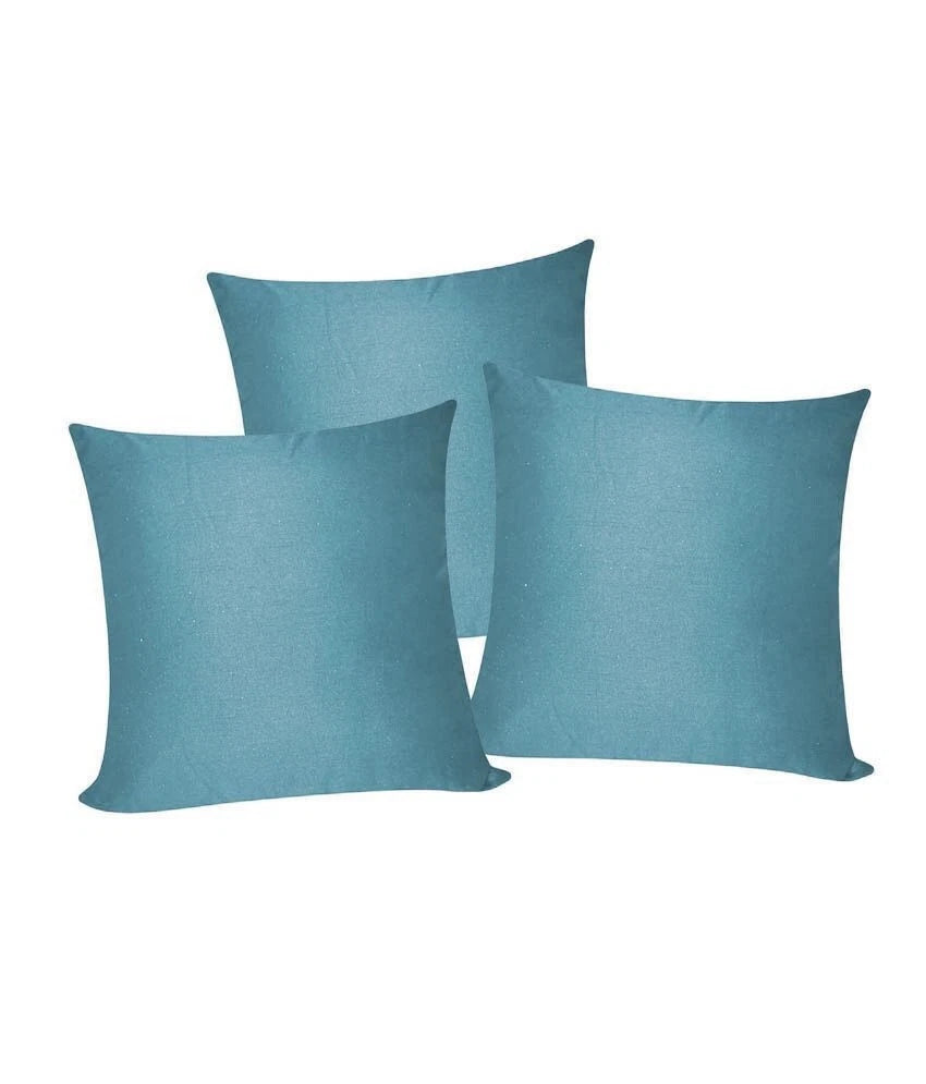 3 x Plain Satin 12 x 12 Teal Blue Cushion Cover / Pillow Cases /Sofa Décor