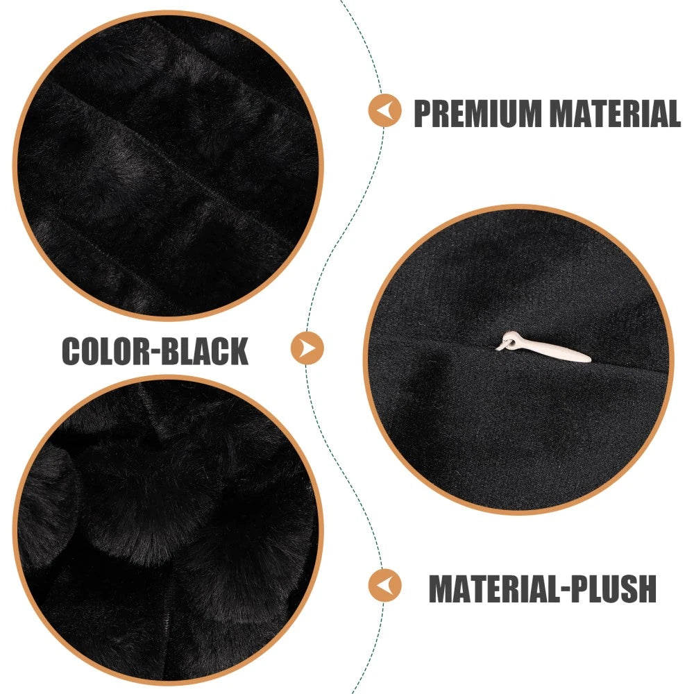 2 Pcs Plush Throw Pillowcase Removable Cushion Cover Travel Couch Covers