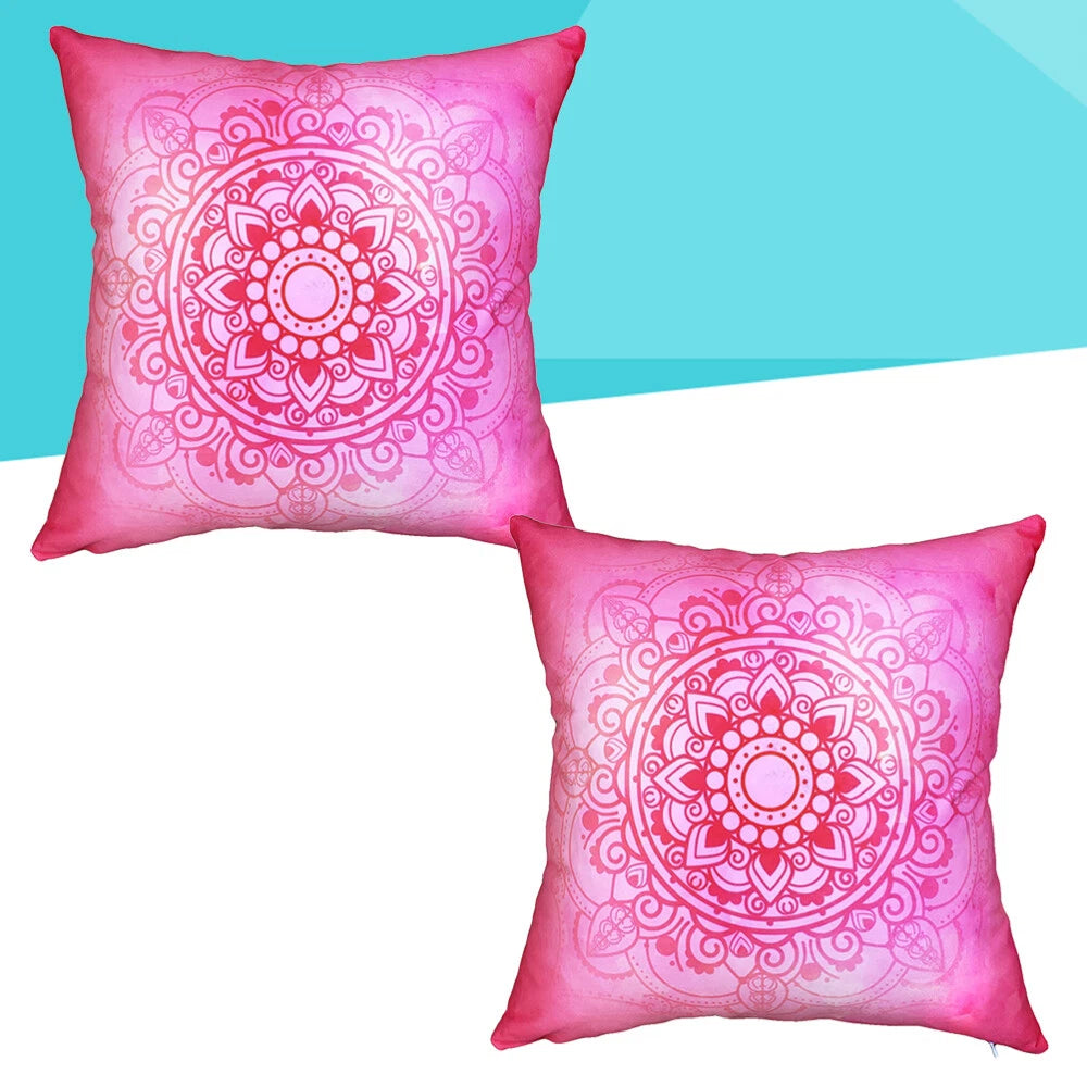 2 Pcs Yoga Pattern Pillowcase Home Decorative Cushion Cover Mandala Diwali