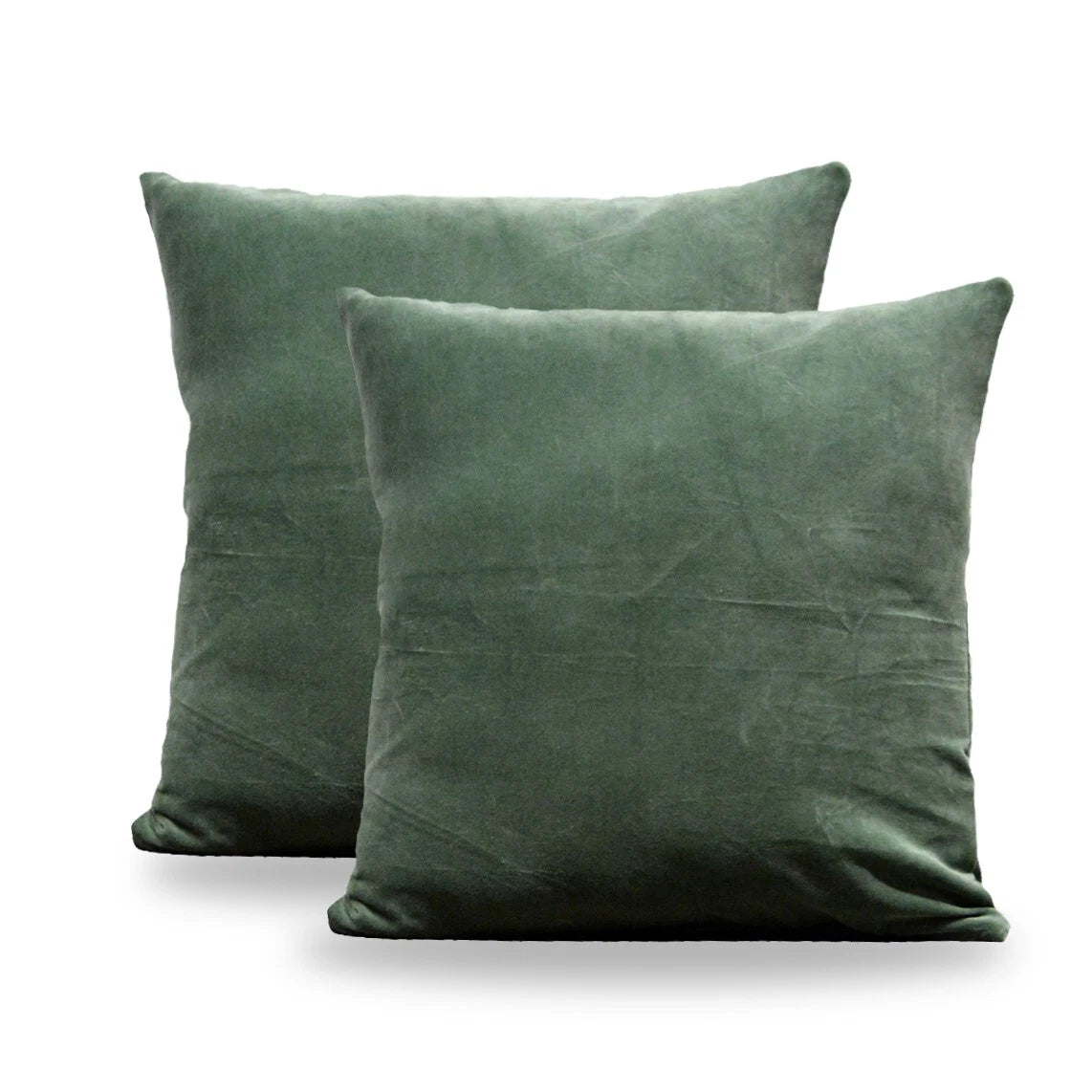 2pc 22x22 Sage Cotton Velvet Throw Pillow Covers Soft Cozy Decorative Home Décor