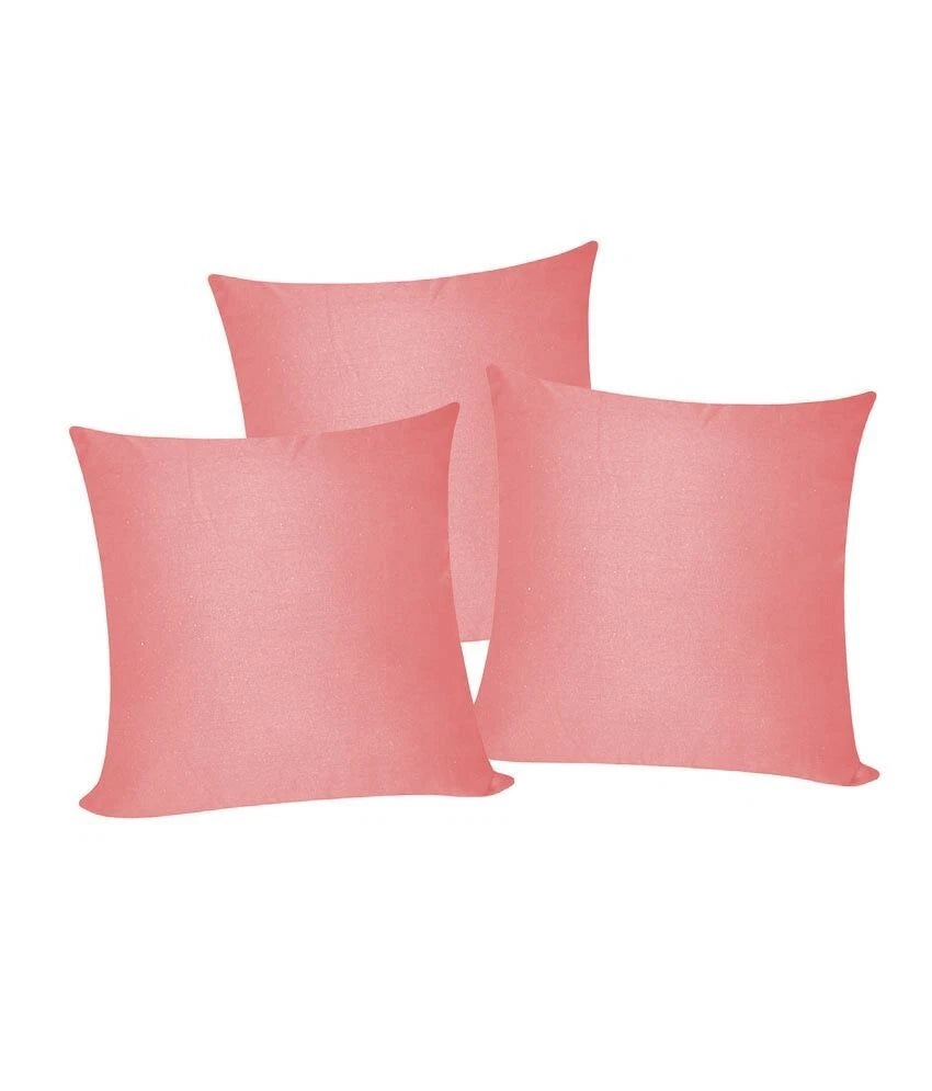 3 x Plain Satin 40x40 Dark Baby Pink Cushion Cover / Pillow Cases /Sofa Décor