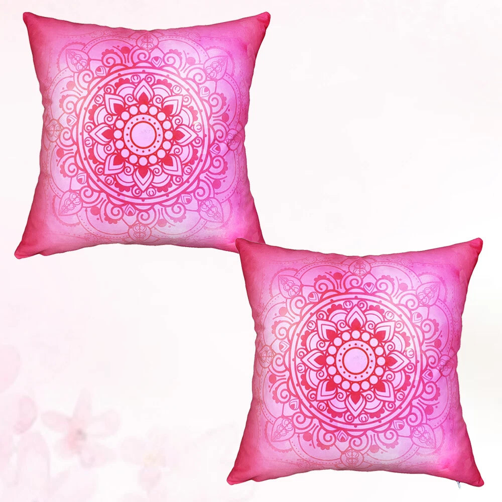 2 Pcs Yoga Pattern Pillowcase Home Decorative Cushion Cover Mandala Diwali