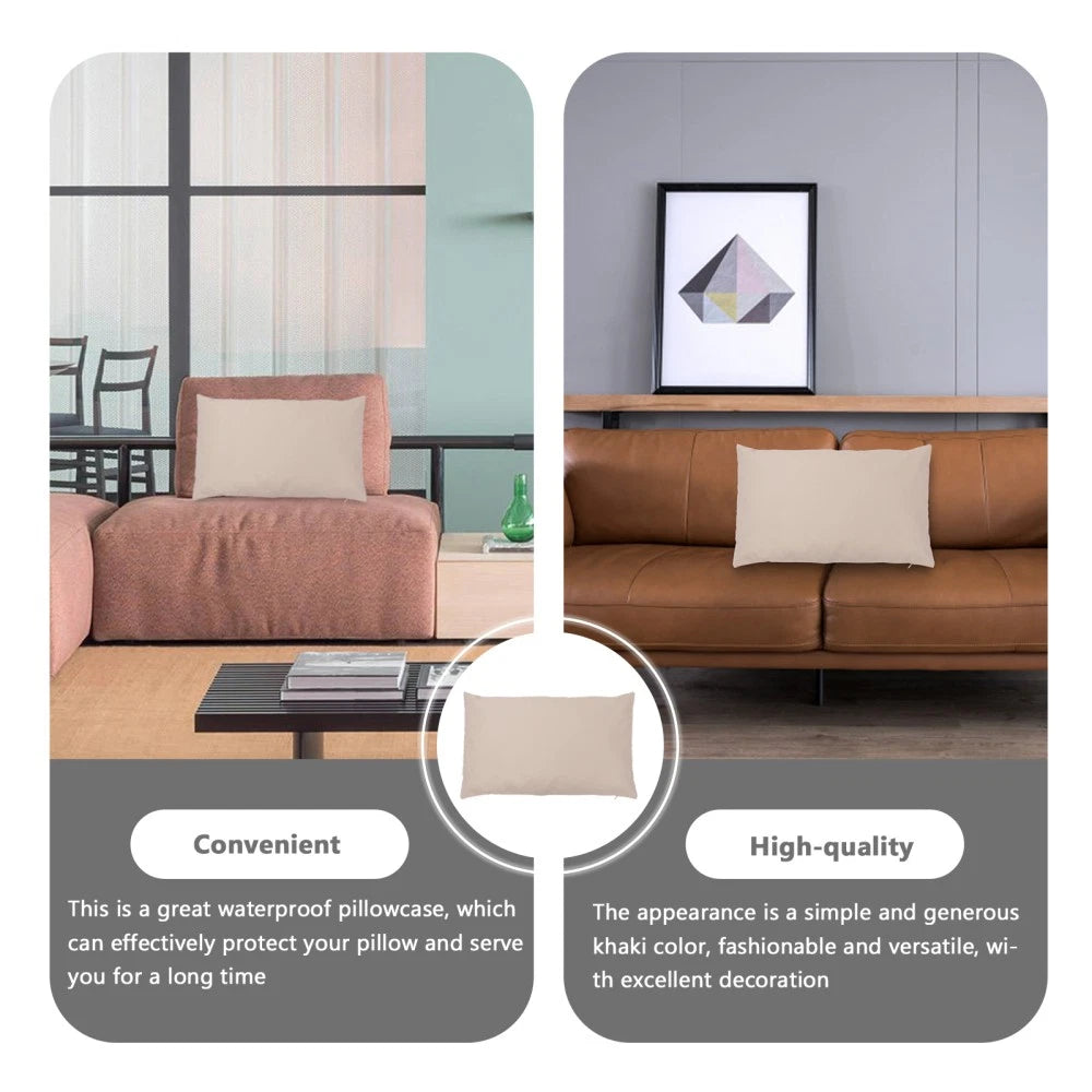 2 Pcs Waterproof Throw Pillowcase Protection Cover Outdoor Cushion Covers