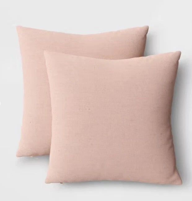 2pk Reversible Woven Cotton/Polyester Square Throw Pillow Covers - Room Essentia