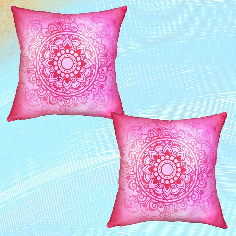2 Pcs Yoga Pattern Pillowcase Home Decorative Cushion Cover with Floral