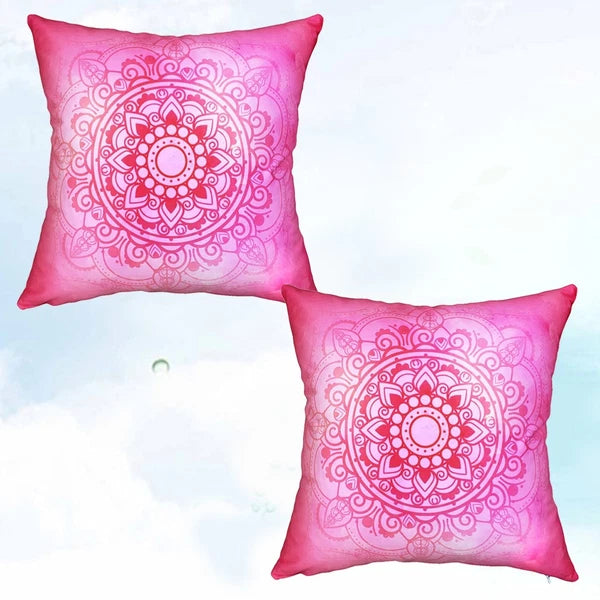 2 Pcs Yoga Pattern Pillowcase Home Decorative Cushion Cover with Floral