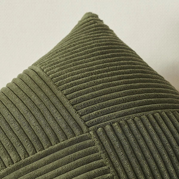 26x26 inches Euro Pillow Shams Set of 2 Olive Green Corduroy Decorative Throw...