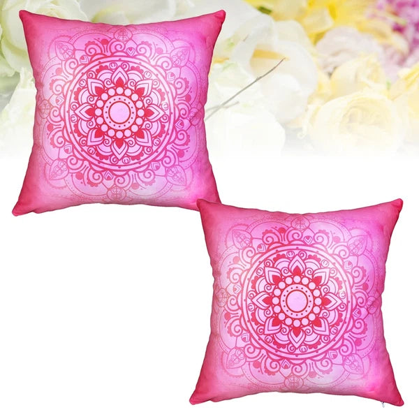 2 Pcs Yoga Pattern Pillowcase Home Decorative Cushion Cover with Floral