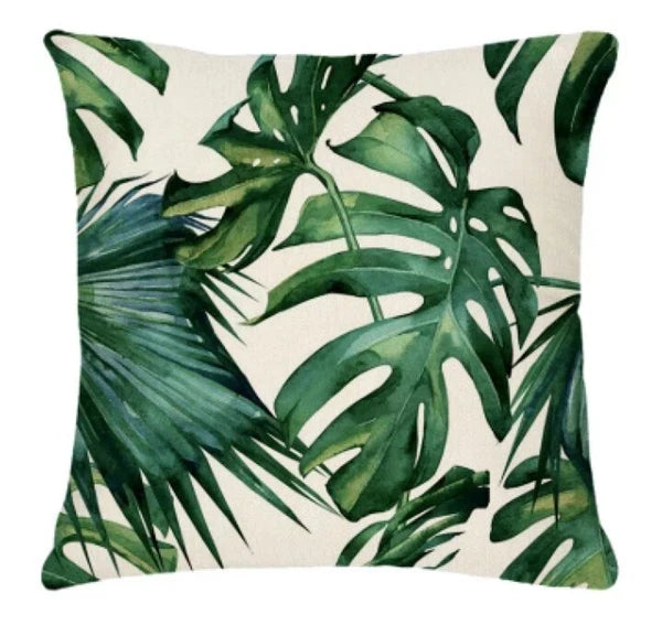 2Pcs Exotic Jungle Plant Pattern Luxury Soft Square cushion cover Cases 18"×18"