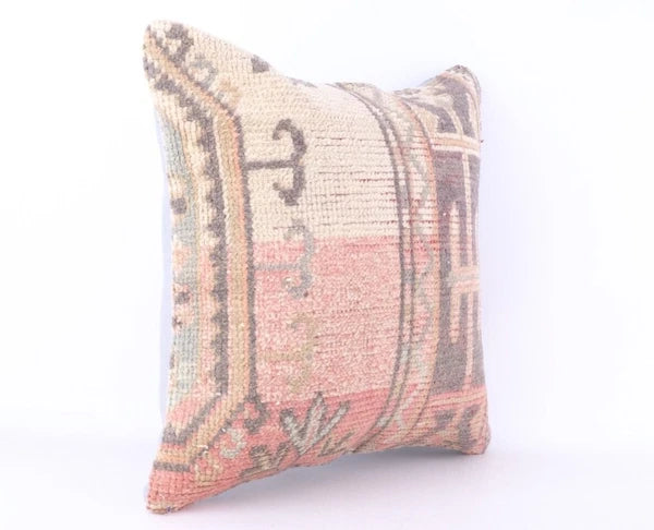 18x18" Vintage Indian Cushion Cover Throw Indian Jute Handmade Kilim Pillow