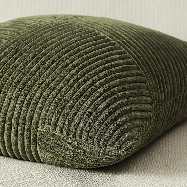 26x26 inches Euro Pillow Shams Set of 2 Olive Green Corduroy Decorative Throw...