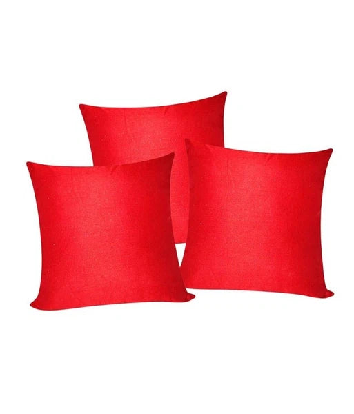 3 x Plain Satin 31x31 Red Cushion Cover / Pillow Cases /Sofa Décor
