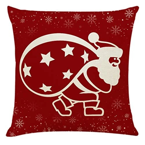 4PCS 18"x18" Throw Pillow Covers Christmas Decorative Couch Red and Beige