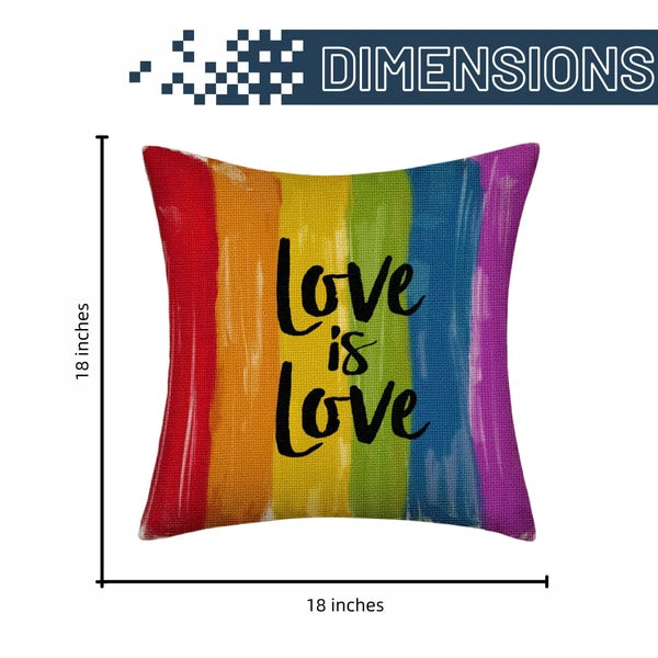 2 Pack Rainbow Cushion Covers 18x18 Inches Decorative Square Throw Pillow Cover