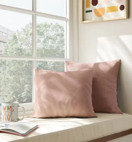 2pk Reversible Woven Cotton/Polyester Square Throw Pillow Covers - Room Essentia