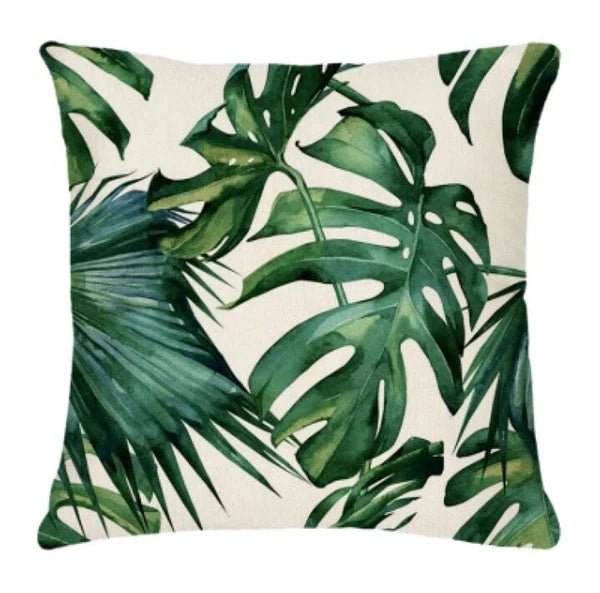 2Pcs Exotic Jungle Plant Pattern Luxury Soft Square cushion cover Cases 18"×18"