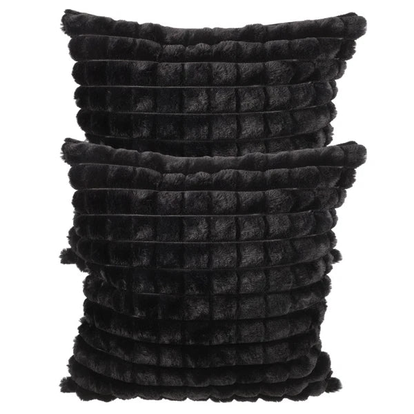 2 Pcs Plush Throw Pillowcase Removable Cushion Cover Travel Couch Covers