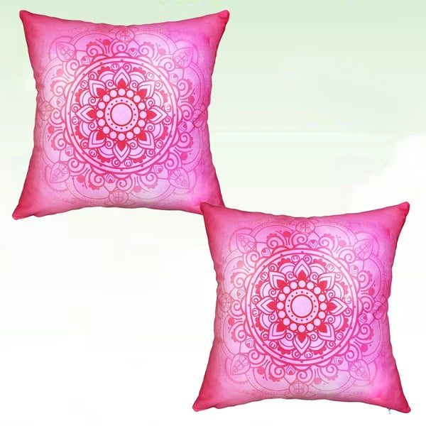 2 Pcs Yoga Pattern Pillowcase Home Decorative Cushion Cover with Floral