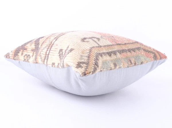 18x18" Vintage Indian Cushion Cover Throw Indian Jute Handmade Kilim Pillow