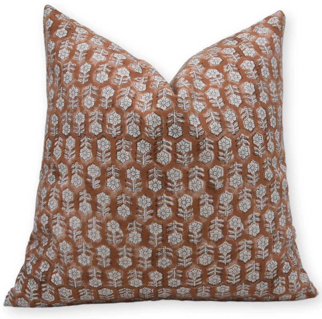 Handmade Block Print 18X18 Inch Cotton Throw Decorative Pillowcase Cushion Co...
