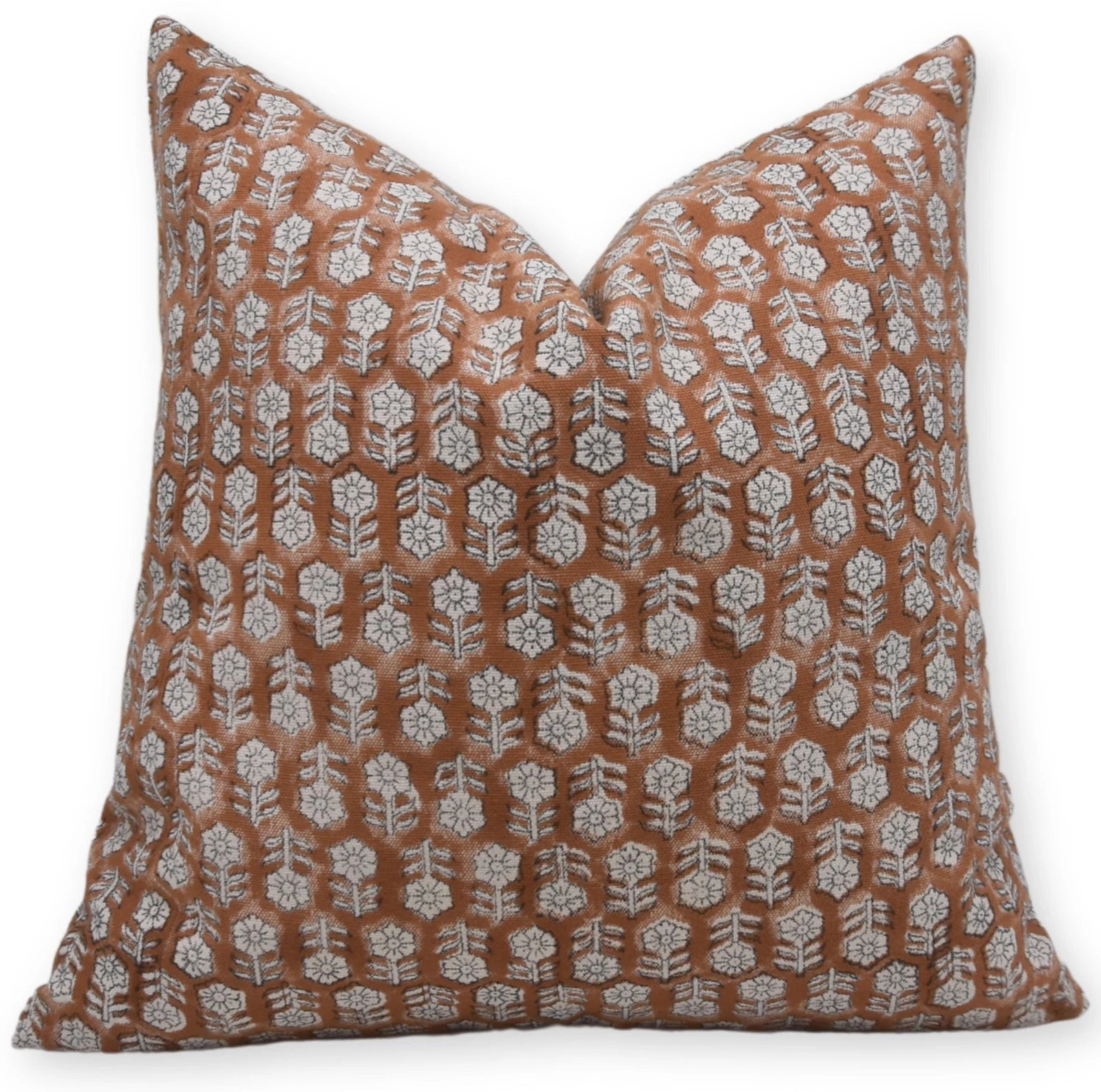 Handmade Block Print 18X18 Inch Cotton Throw Decorative Pillowcase Cushion Co...