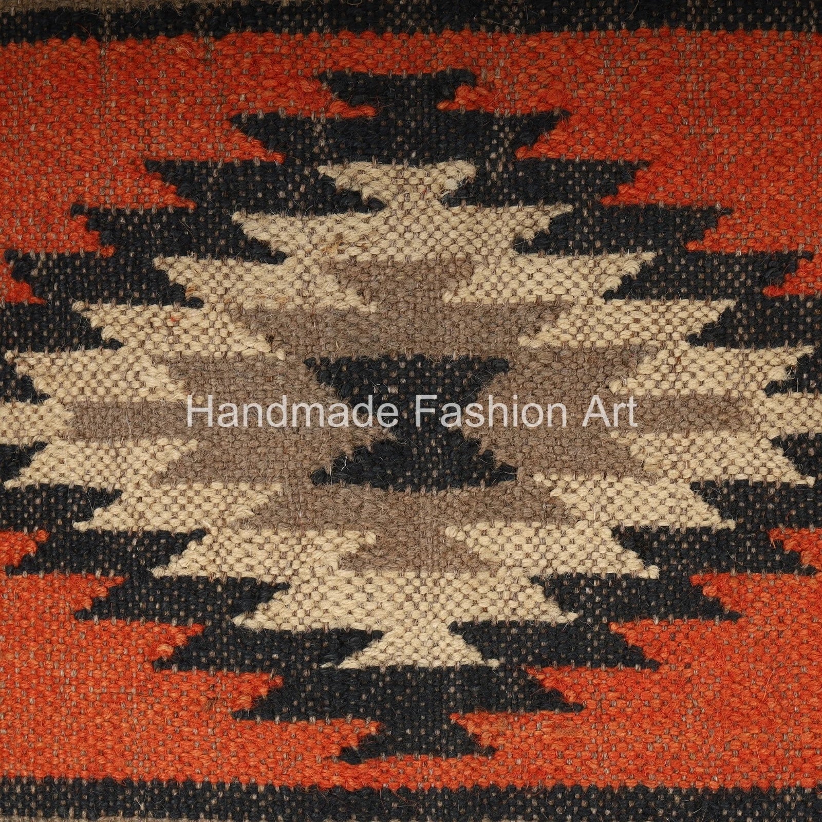 Handmade Jute Throw Kilim Cushion Cover Vintage Jute Rug Pillow Case 40x40 cm