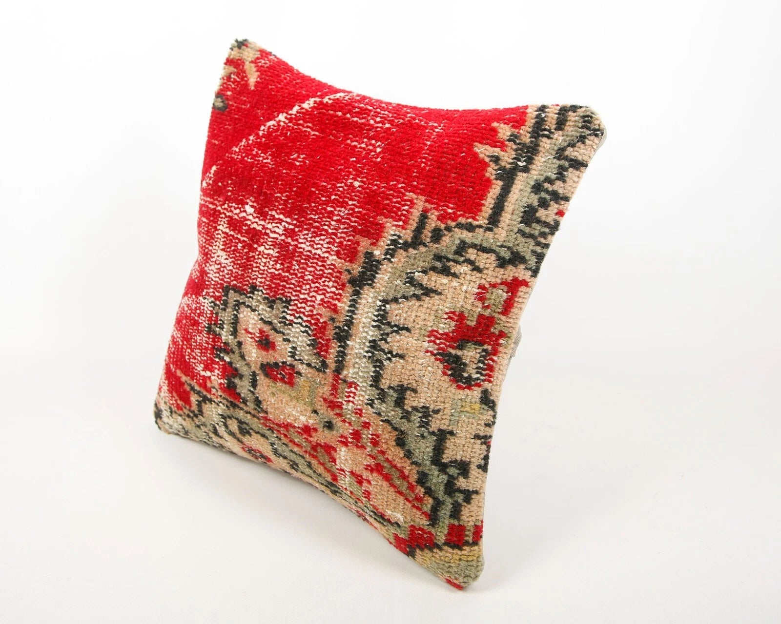 Handwoven Pillow Cover, Turkish Carpet Pillow, Kilim Pillow, 16x16 Pillow Cover