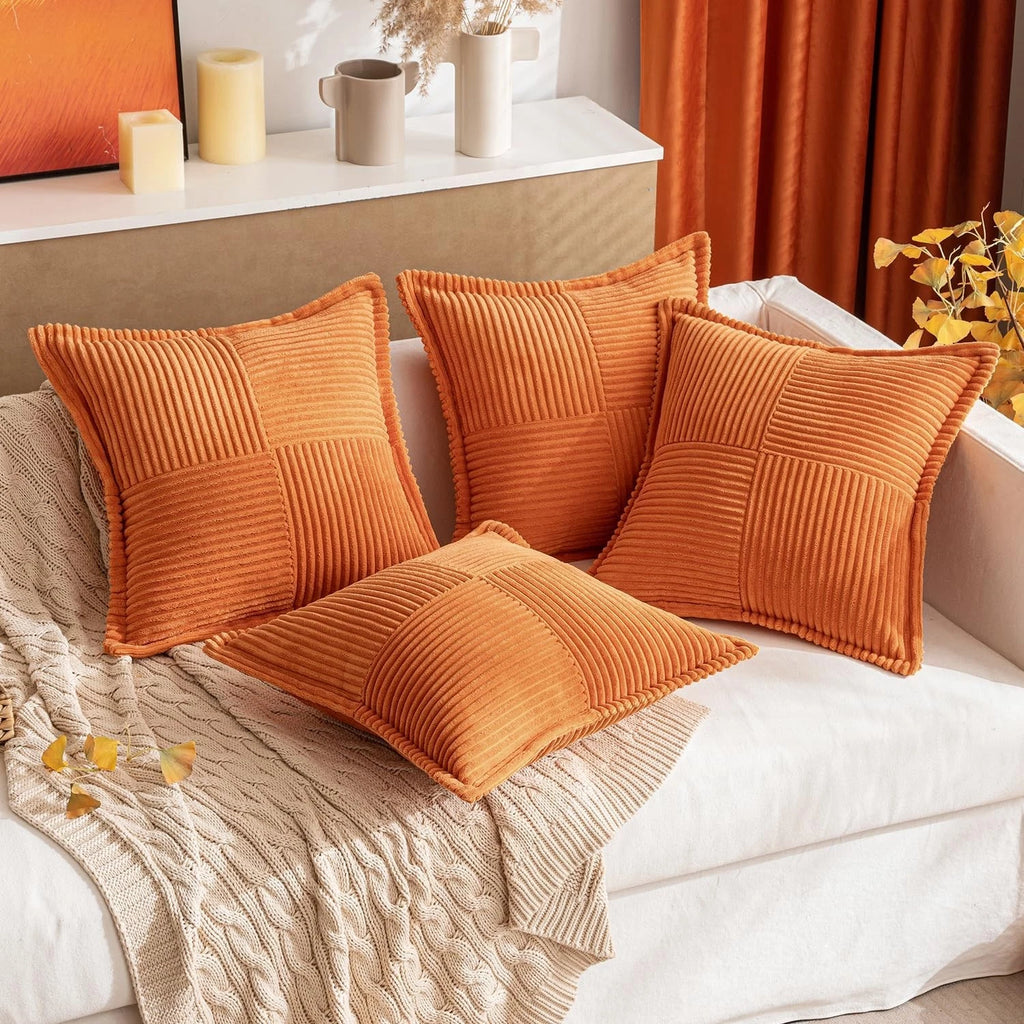 MIULEE Orange Fall Decorative Lumbar Throw Pillow Covers for Couch Bed Living...