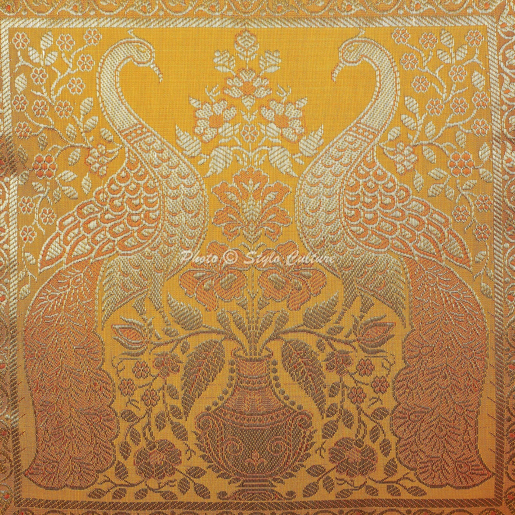 Brocade Jacquard Floor Pillows Cases Peacock Boho Room Decorative Cushion Cover