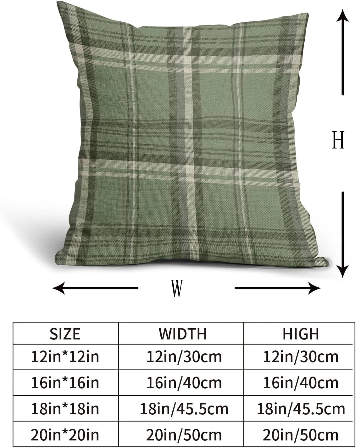 Sage Green Spring Plaid Pillow Covers 20X20 Set of 2 Buffalo Tartan Print Season