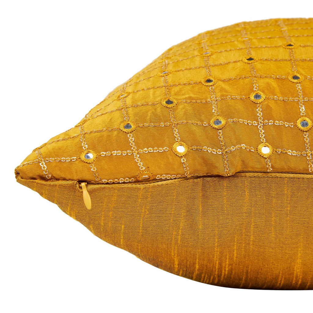 living room gold decorative pillow 18x18 mustard yellow throw pillow for sofa 2p