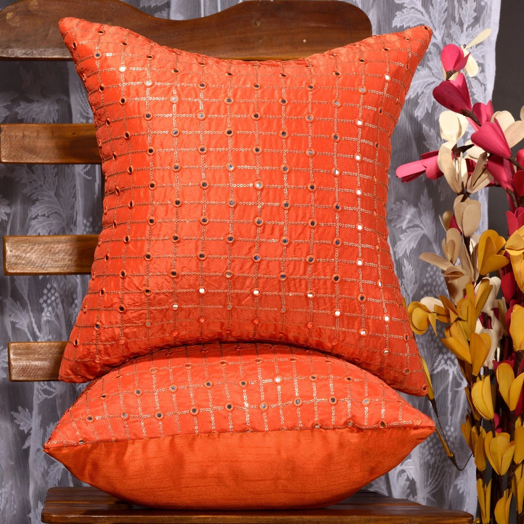 decorative home decor accent orange throw pillows for couch living room 18x18 2p