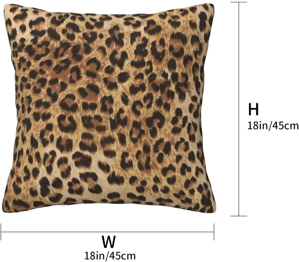 Leopard Print Pillow Covers 18x18 in Couch 18 x 18 (Pack of 2),