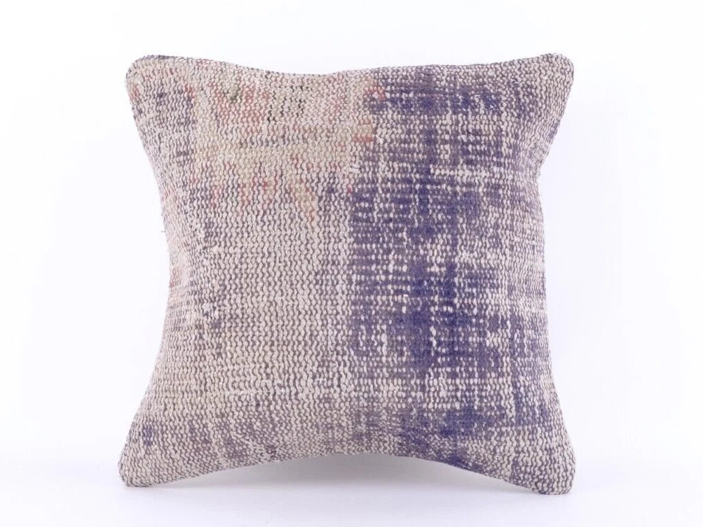 Wool Jute Throw Indian Pillows Cover Vintage Handmade Kilim Cover