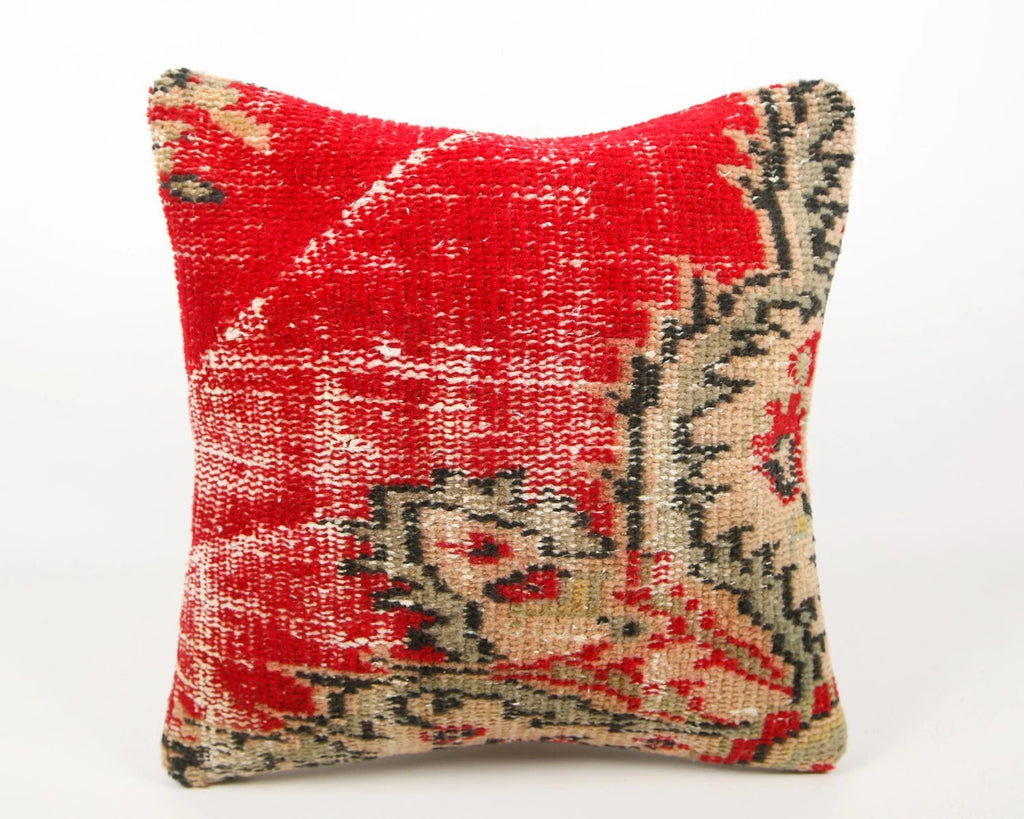 Handwoven Pillow Cover, Turkish Carpet Pillow, Kilim Pillow, 16x16 Pillow Cover