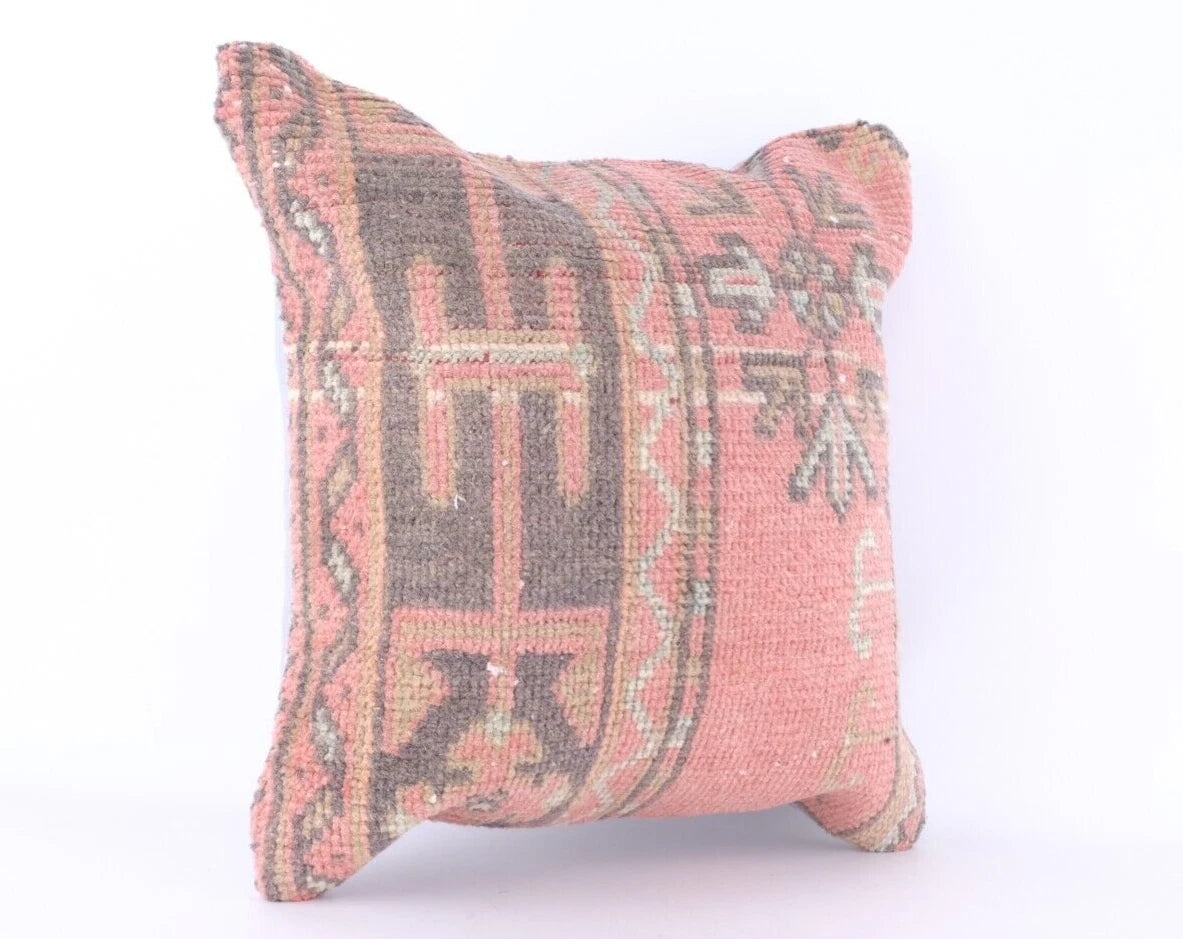 18"x18" 45x45 Hand Knotted Turkish Anatolian Vintage Pillow Cover Cushion