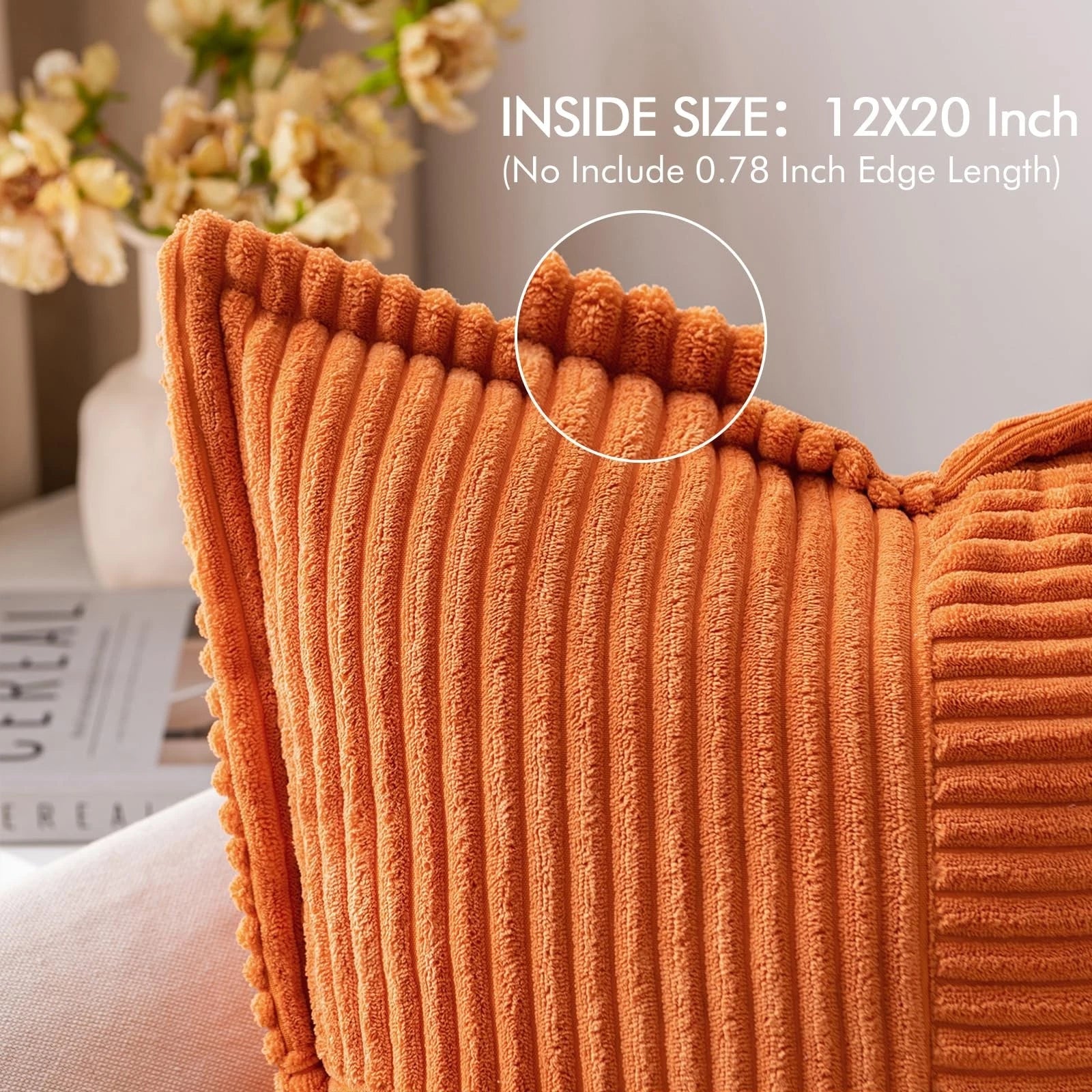 MIULEE Orange Fall Decorative Lumbar Throw Pillow Covers for Couch Bed Living...