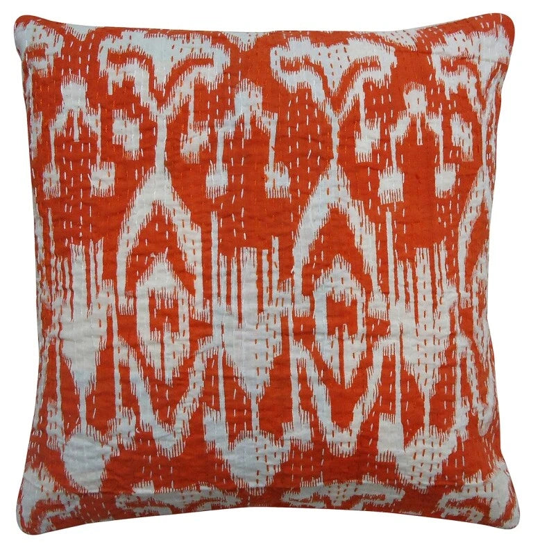 Ethnic Cushion Cover Indian Handmade Ikat 16 x 16 in Hippie Sofa Car Pillow Case