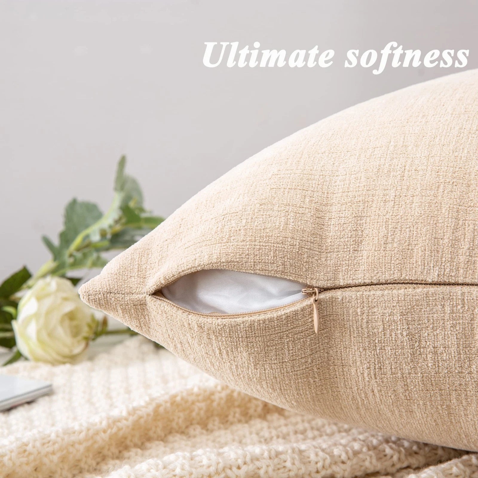 GAWAMAY Decorative Square Throw Pillow Covers 18"x18" Inch Set of 4, Super So...