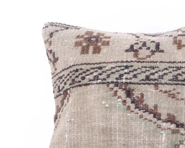 Handmade Square Jute Kilim Cushion Cover Indian Vintage Pillow 16x16 Rug Boho