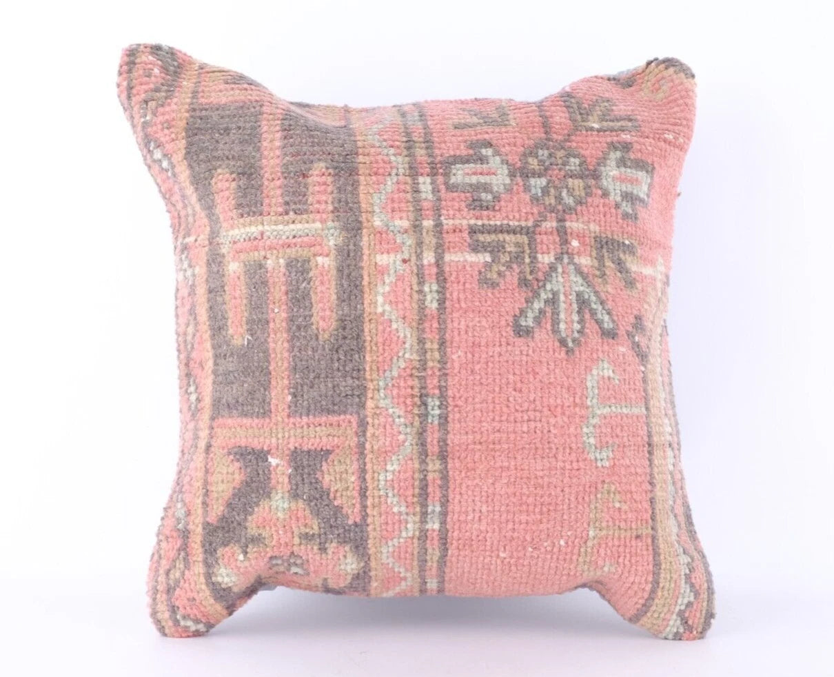 18"x18" 45x45 Hand Knotted Turkish Anatolian Vintage Pillow Cover Cushion