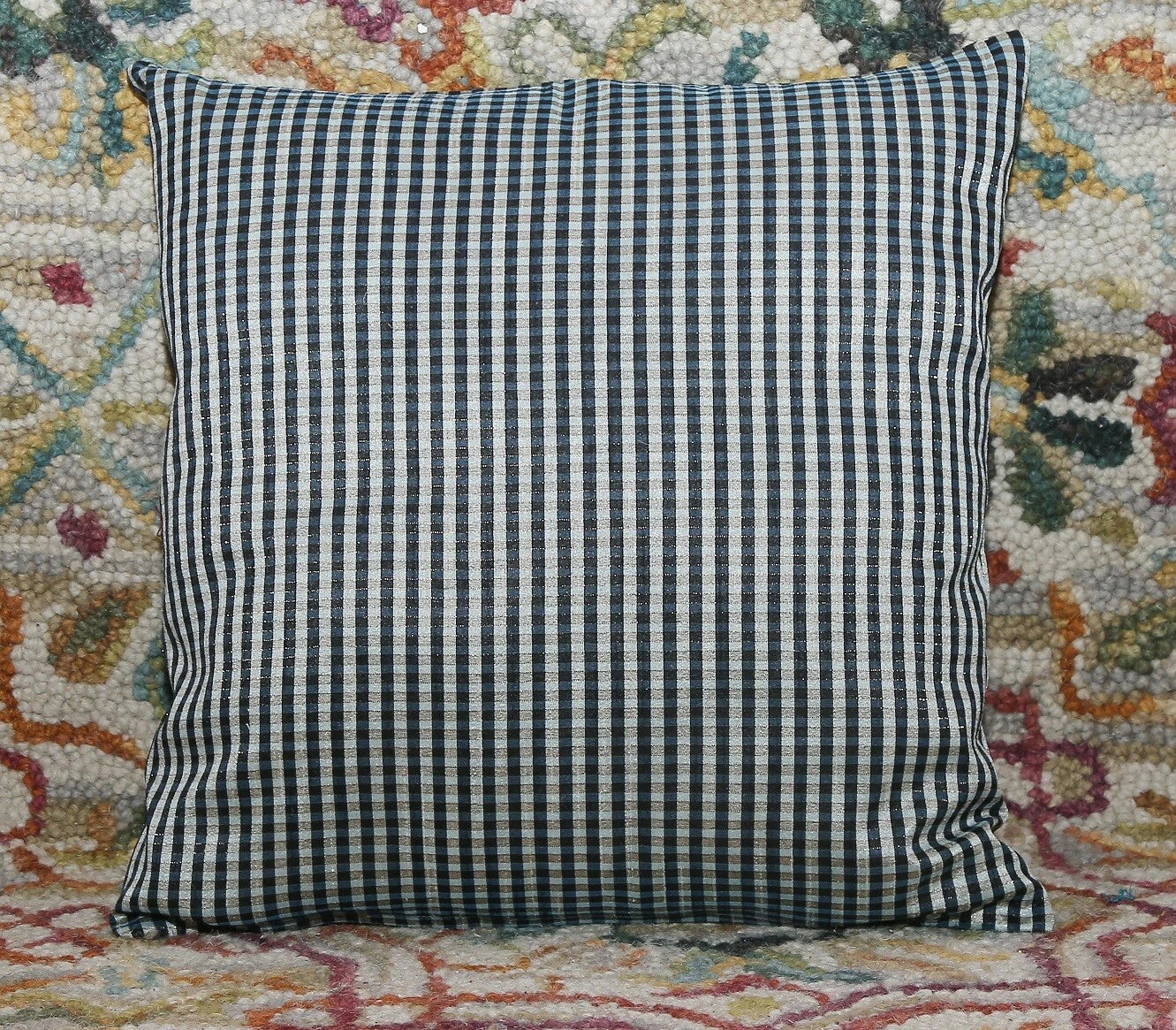 Ethnic 16 " Striped Indian Dupioni Brocade Silk Pillow/Cushion Cover Multi Color