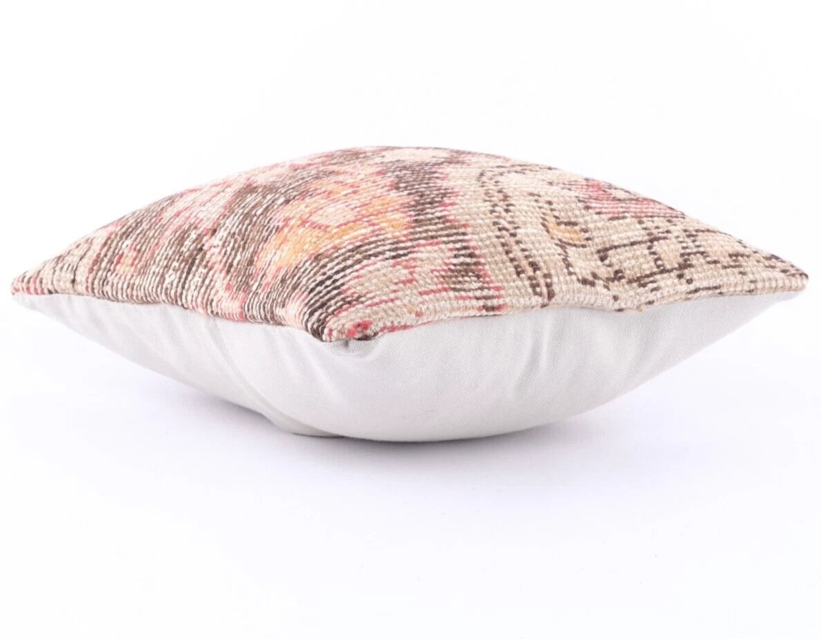 Vintage Handmade Turkish Wool/Cotton Kilim Pillow Cover Cushion Cover 16''x16''