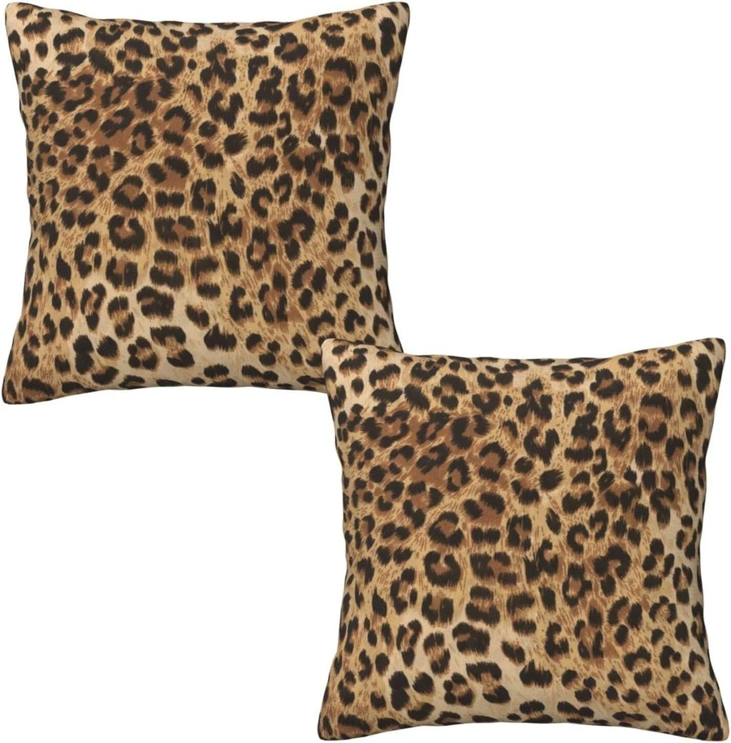 Leopard Print Pillow Covers 18x18 in Couch 18 x 18 (Pack of 2),