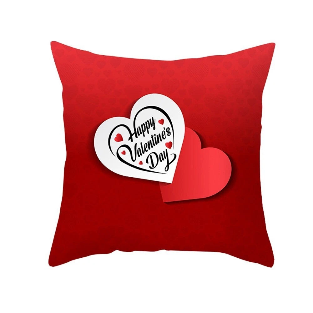 4pcs/set Valentines Day Decoration Pillowcase Sofa Cushion Cover
