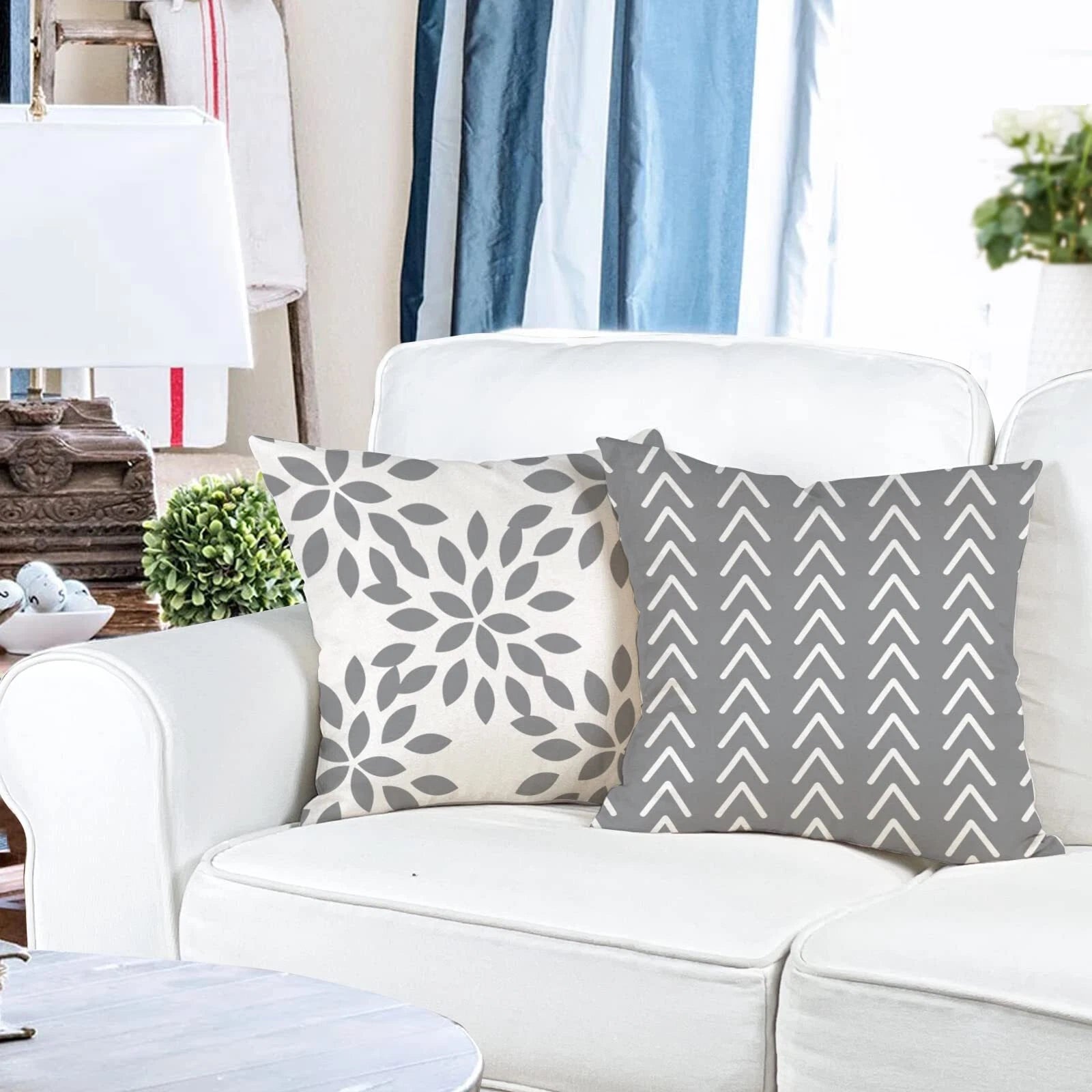 Pillow Covers 20x20 Modern Sofa Throw Pillow Cover Decorative Outdoor Linen F...