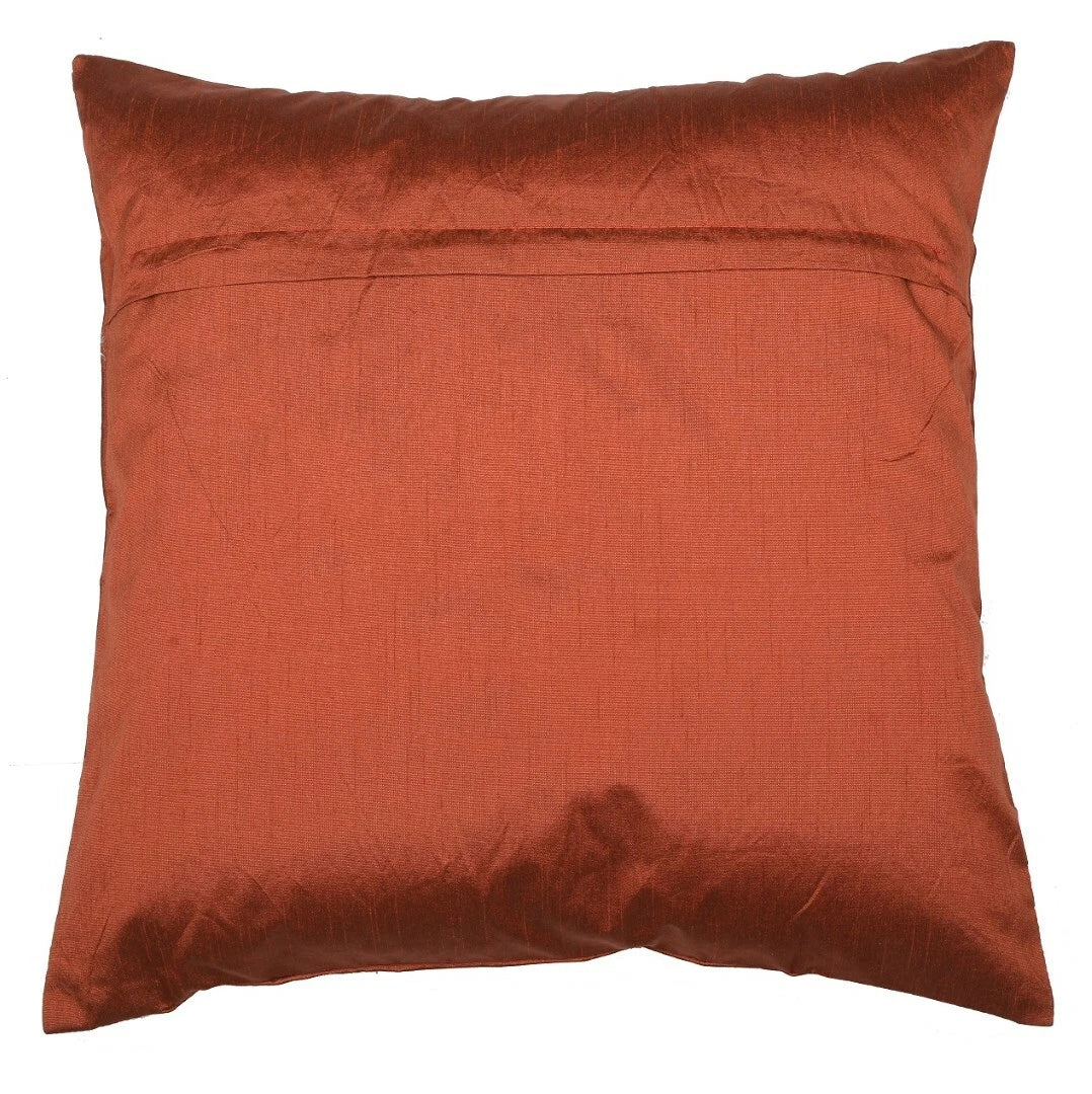 16" Indian Mandala Dupion Brocade Silk Ethnic Decor Cushion/Pillow Cover Sienna