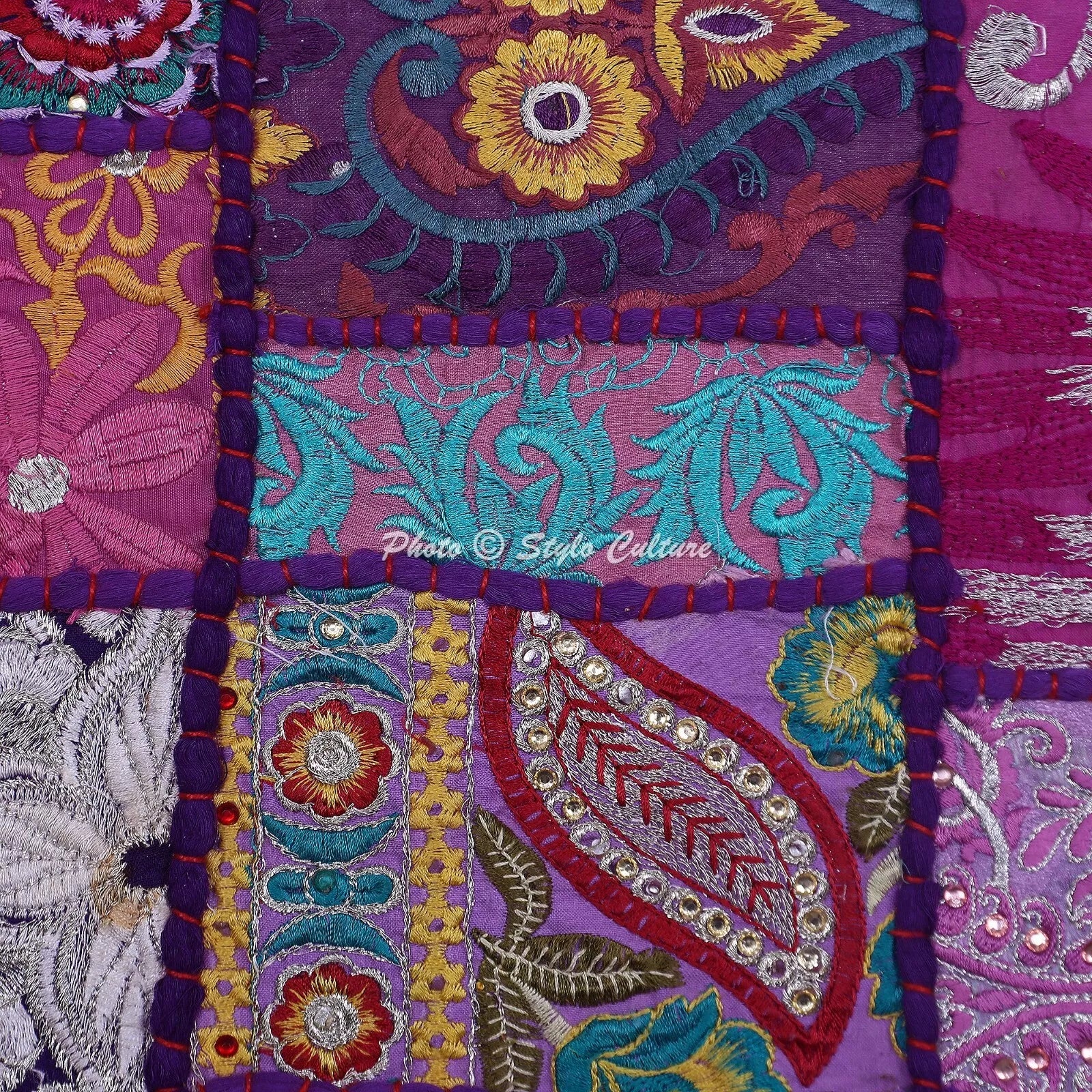Home Decor Pillow Cover Vintage Bohemian Cushion Cover Throw Indian 12 x 12 in